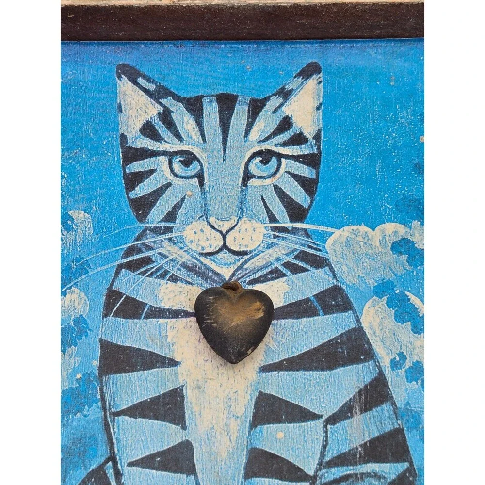 VTG Schifferl Midwest Cannon Falls Wood Cat Wall‎ Shelf Good Kitty Folk Art Farm